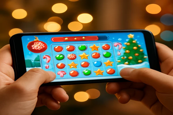 একজন ব্যবহারকারী স্মার্টফোনে স্বাচ্ছন্দ্যে অনলাইন গেম খেলছেন